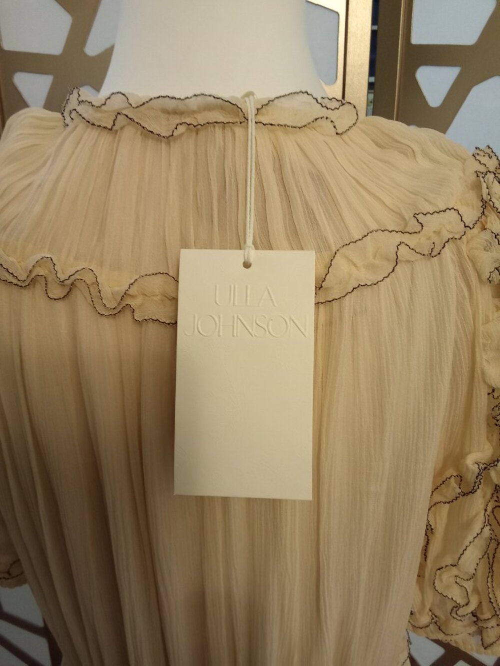 Ulla Johnson Nan Silk Short Sleeve Midi Tiered Dress- Chantilly Size 4 & 8 NWT - Picture 5 of 10